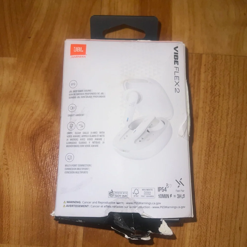 JBL Vibe Flex 2 Earbuds - Sleek White